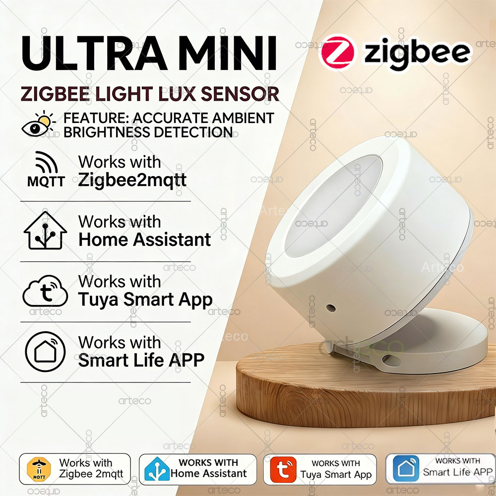 Smart Home Monitor - Capteur de lumière Ultra Mini Zigbee,