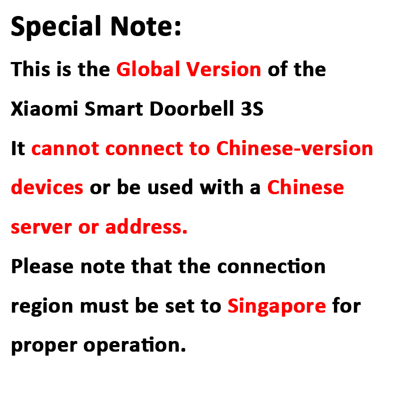 Smart Home Xiaomi Kit - Sonnette Xiaomi 3S version globale, vision