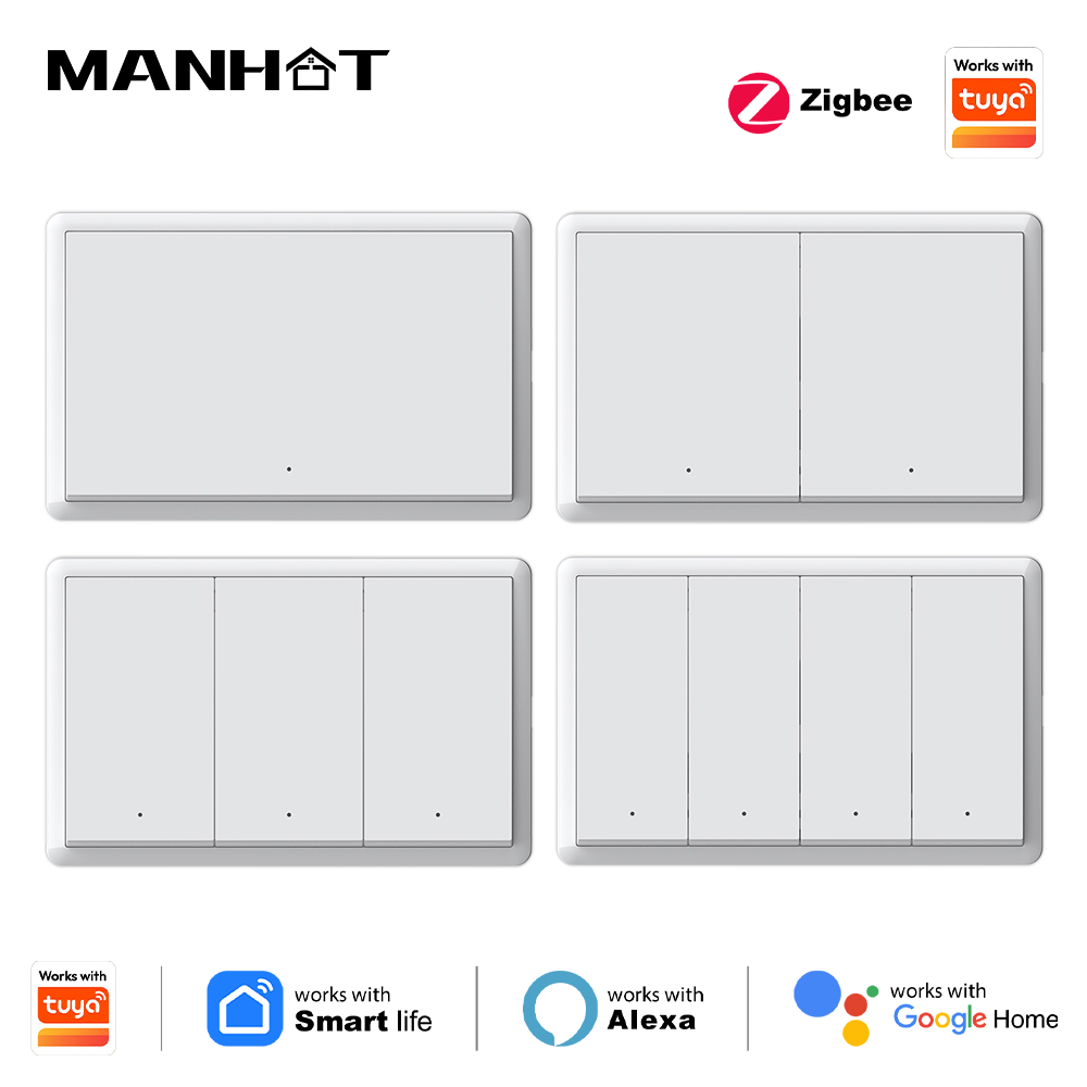 Smart Home Google Assistant - Interrupteur intelligent Manhot Zigbee, pas de