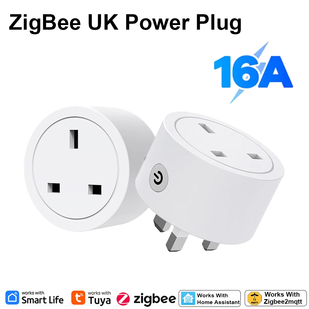 Smart Home Monitor - Prise intelligente Zigbee 16A, prise britannique,