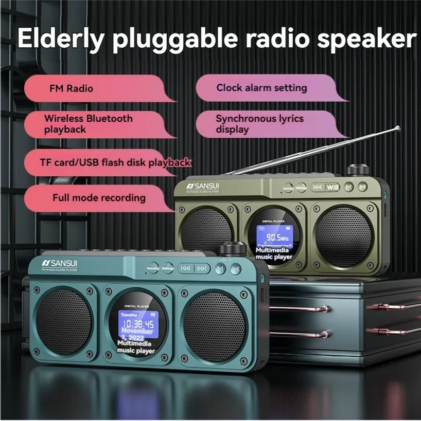 Smart Elderly Home - SANSUI-Haut-parleur Bluetooth sans fil F28 pour