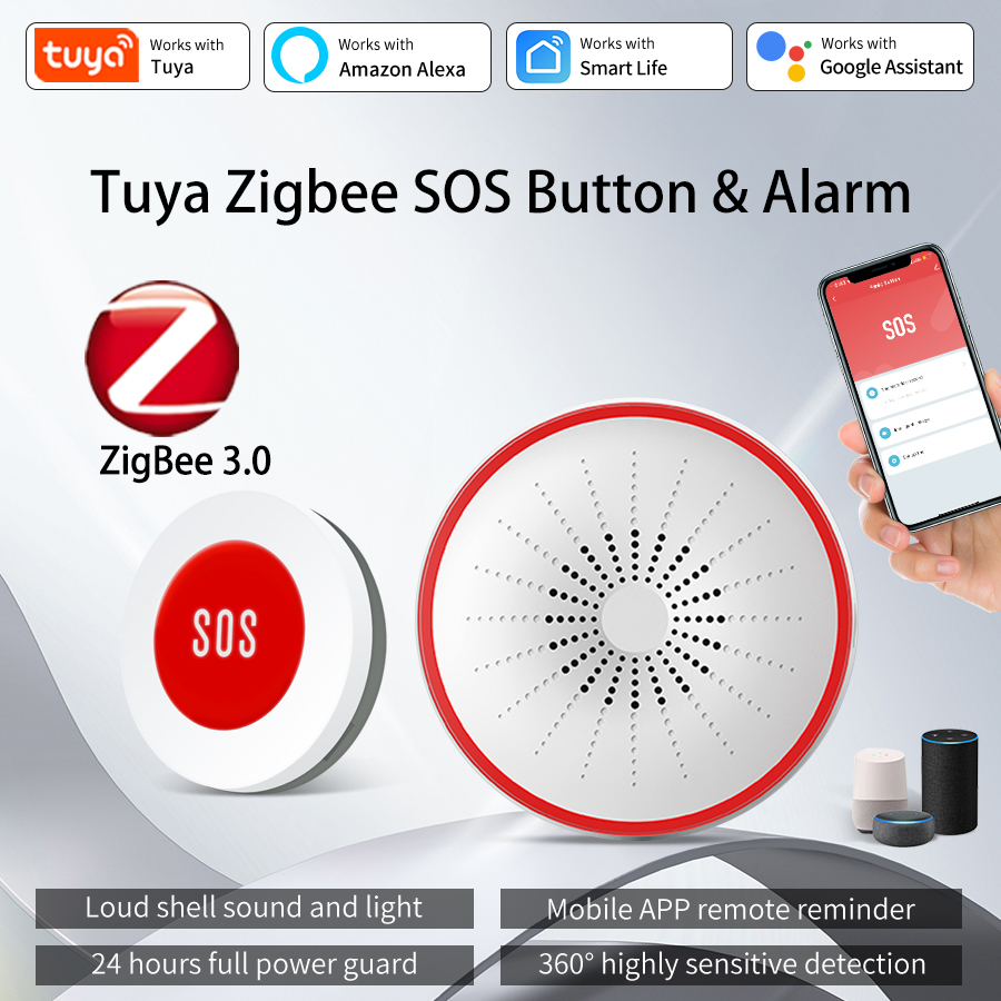 Smart Home Google Assistant - Tuya Zigbee SOS bouton commutateur intelligent