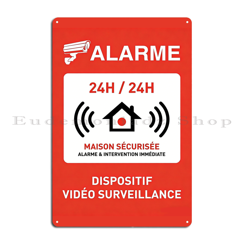Plaque Métallique Rétro 24h Sy - Smart Home Security System avis et prix