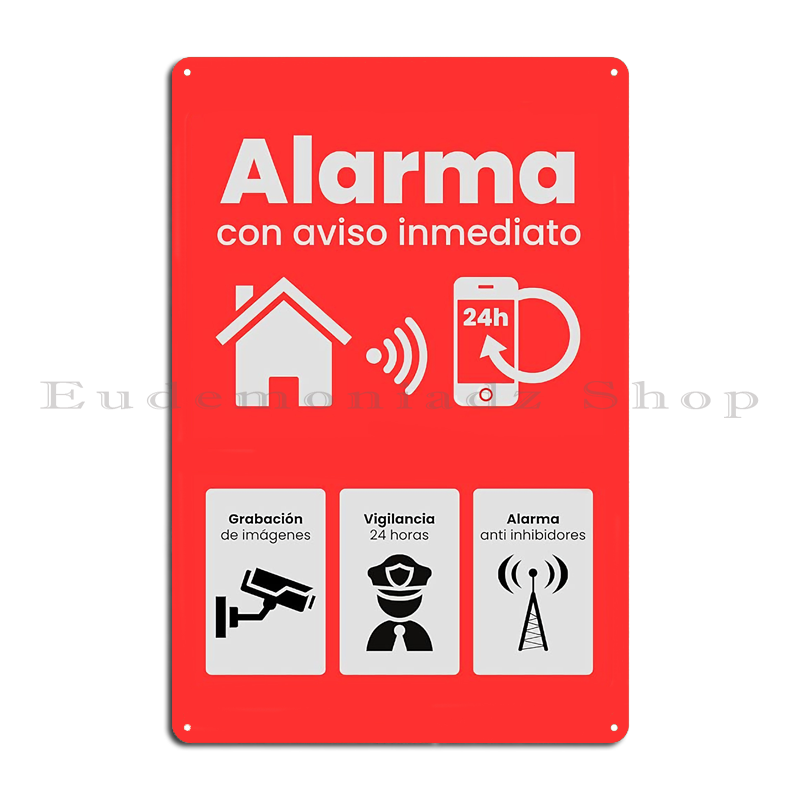 Plaque Métallique Rétro 24h Sy - Smart Home Security System avis et prix