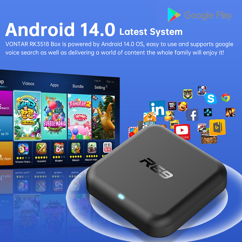 Boîtier TV Android 14 R69-1, d - Smart Home Youtube avis et prix